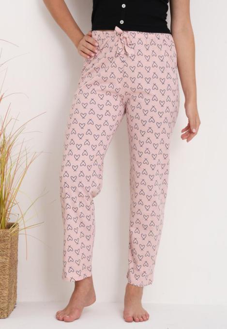 Pantaloni de Pijama Dama ,Culoare Roz Pudrat cu Negru ,Engros